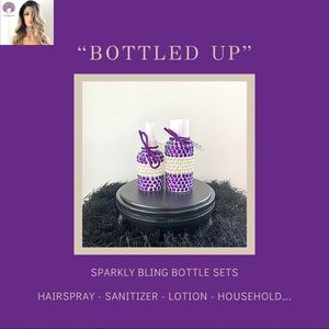 “Purple Pearl” Bling Bottle Gift Sets for Hairspray, Hand Sanitizer, Lotions…